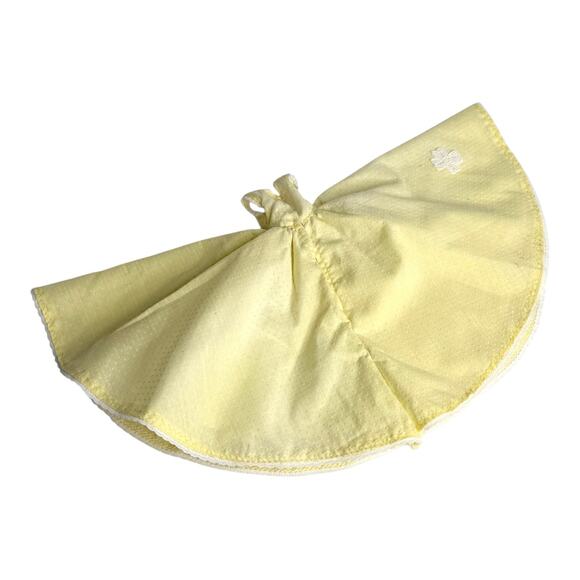 Swiss Dot Dress For Barbie Doll Yellow Flower Applique Sleeveless Lined Party - Picture 4 of 6